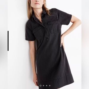 Madewell Denim Short-Sleeve Popover Shirtdress in Lunar Wash size small